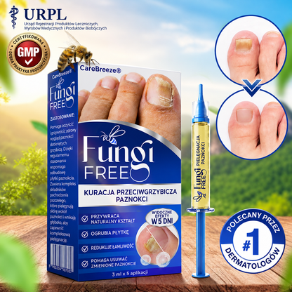 🇪🇺 Certyfikowany w UE 👩‍🔬 CareBreeze® Fungi Free – Intensywna Kuracja do Paznokci na Bazie Jadu Pszczelego 🍼