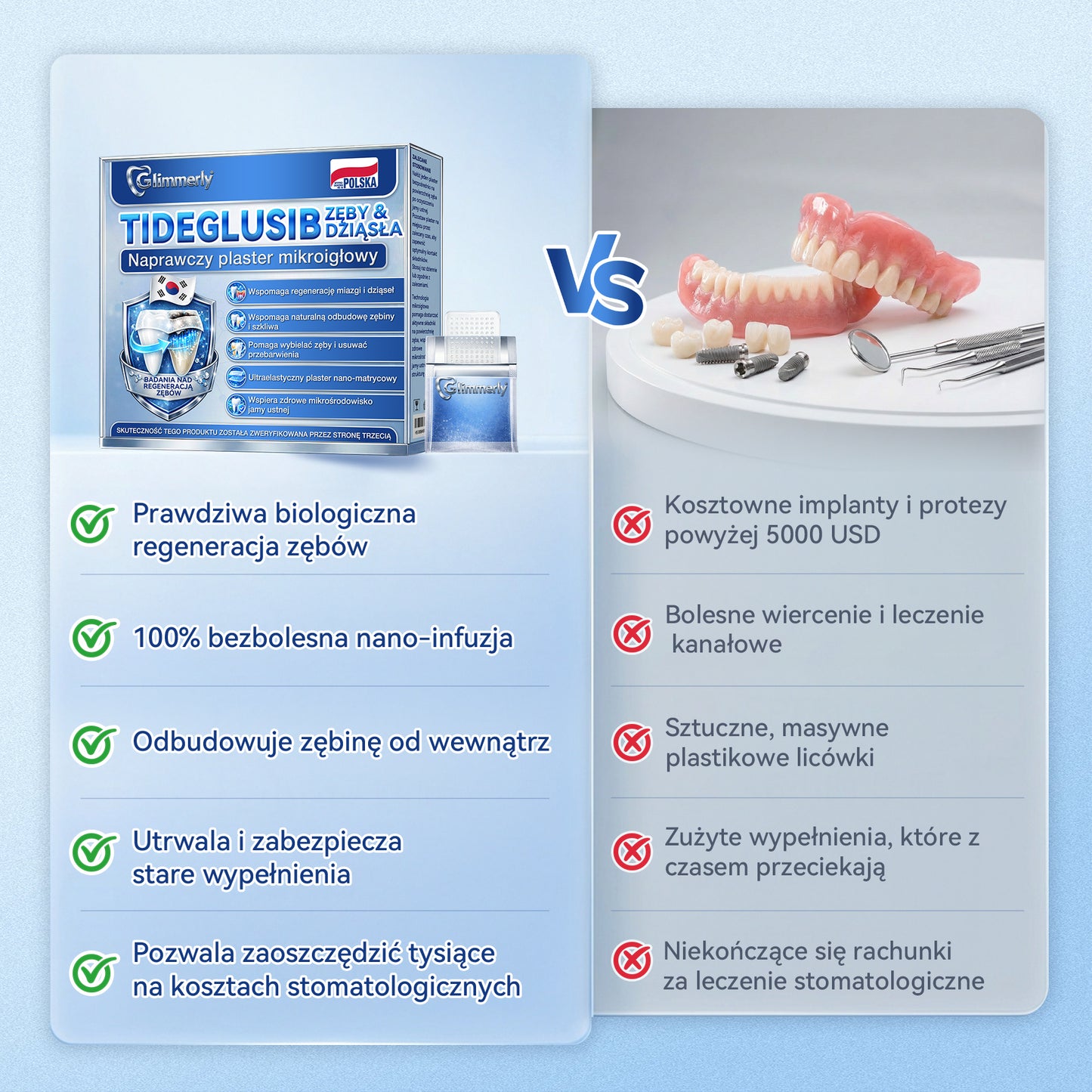 🦷 𝐆𝐥𝐢𝐦𝐦𝐞𝐫𝐥𝐲® 𝐓𝐢𝐝𝐞𝐠𝐥𝐮𝐬𝐢𝐛 Płatki Mikronakłuwające do Naprawy Zębów i Dziąseł | Zaawansowana Aktywacja Komórek Macierzystych – Strips do Naprawy Zębów