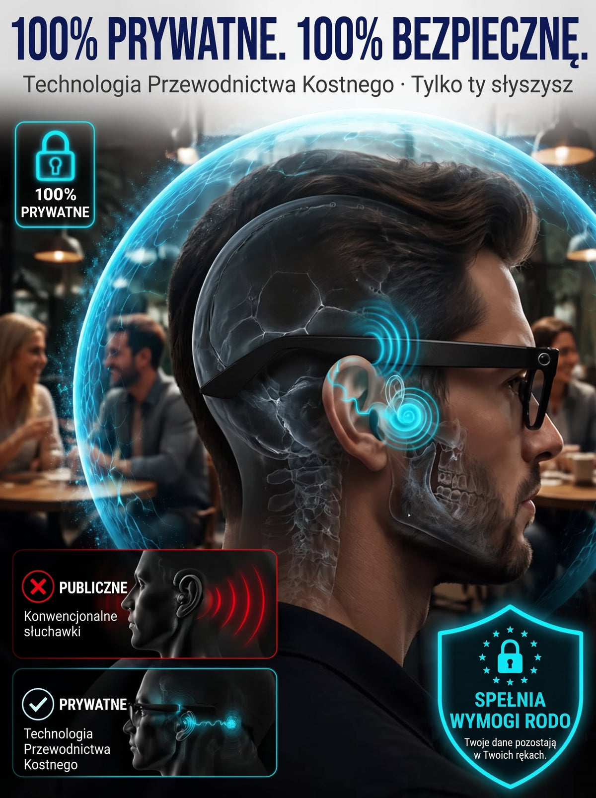 👓 Inteligentne okulary AI z kamerą 8 MP – tłumaczenie w czasie rzeczywistym na ponad 160 języków, Bluetooth i inteligentne funkcje AI 🏆